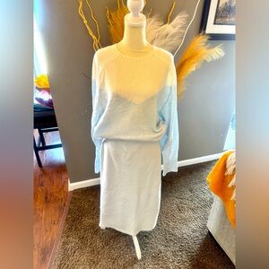 EXPRESS SKIRT AND SWEATER. BOUGHT SEPARATELY BUT SELLING AS A SET. SIZE LARGE.